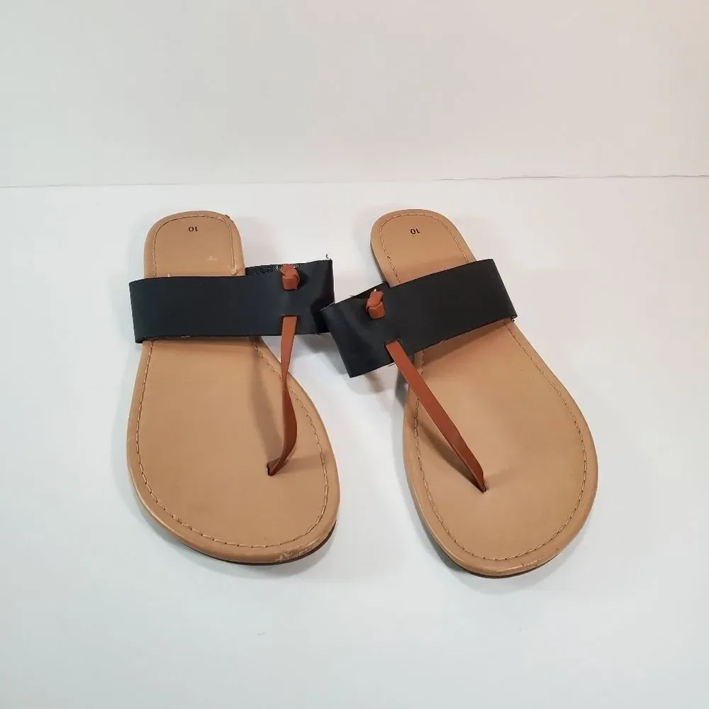 Cute black slip on sandals